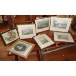 Assorted framed engravings