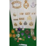 Collection of assorted cap and other badges & medallions etc
