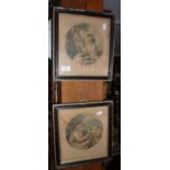 Pair of Bartolozzi engravings of Pomona & Ceres in Hogarth frames 12" x 10"