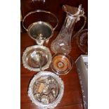 Silver plated wine coasters, bottle stoppers, wine funnel, etc.