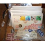 Royal Mail/Royal Mint coin covers and a quantity of high value British stamps