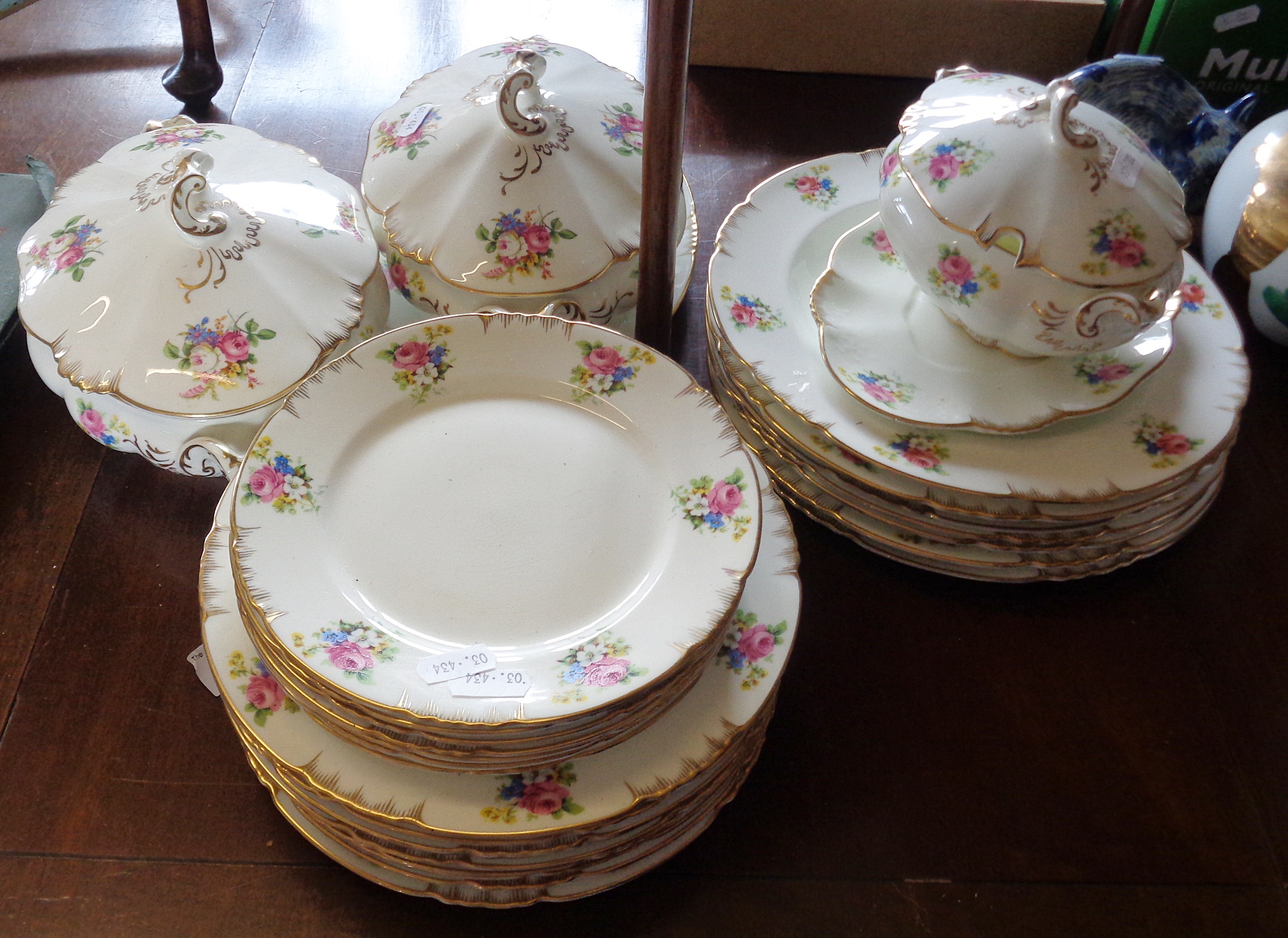 Crescent china dinner service with floral pattern