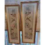 Two framed Chinese embroidered panels