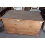 Large Victorian stripped pine box