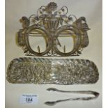 Victorian silver snuffer tray decorated with repoussé cherubs etc. (small hole). Hallmarked for