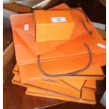 Quantity of Hermes scarf empty boxes and bags