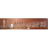 Collection of vintage glass Guinness tankards and stemmed glasses, two miniatures and a pewter