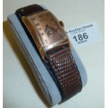 Gruen Curvex Precision Art Deco 14ct rose gold wrist watch (serial no. G434352 440 448) - working