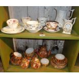 Japanese satsuma tea set, two bone china trios, other cups and saucers etc.