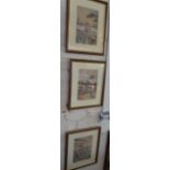 Three watercolours of Japanese scenes with cherry blossom and figures signed by G. McPherson Young