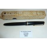 Black Parker Junior fountain pen with 14ct nib and original box