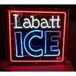 Two colour Neon advertising sign for Labatt Ice Lager, working order