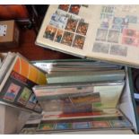 Assorted Royal Mail mint stamps, two stock books and two cigarette card albums