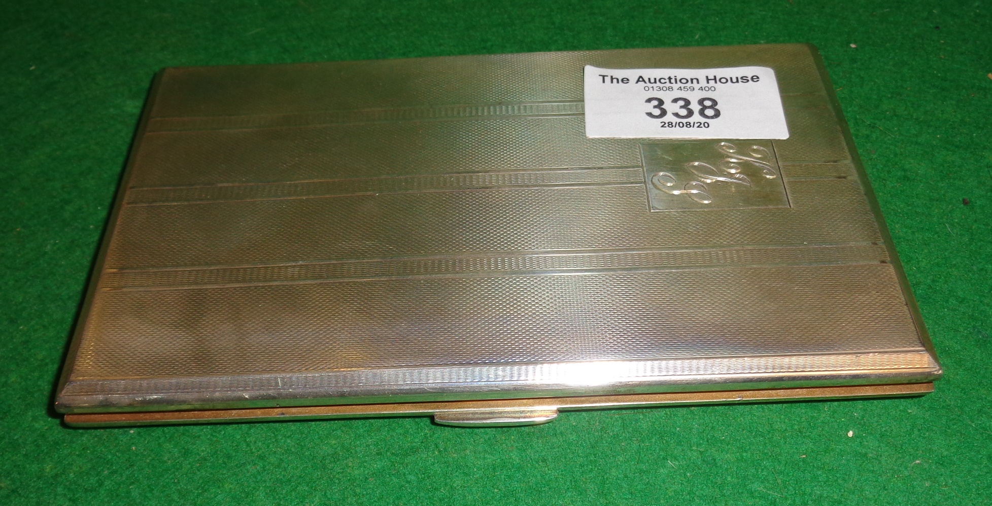 Silver cigarette case (Birmingham 1921), approx 7.5 ozs