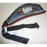 Native American Iroquois beadwork 'Glengarry' cap, c. mid 19th c. in excellent condition, 30cm