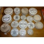 Collection of Victorian transfer printed paste and cold cream advertising pot lids (15)