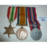 WW1 medal trio awarded to 8046 MULETEER' MACEDONIAN MULE C. (only 10,000 bronze medals awarded to