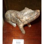 A Chinese carved hardstone figure of a sitting pig