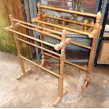 Two old floor standing towel rails