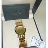 Vintage Gucci 18k gold-plated Champagne ladies wrist watch, very good condition, in box