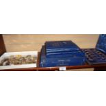 Large collection of loose coinage and albums of assorted coins together with a cased set of 12
