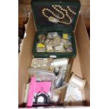 Assorted findings for repairing jewellery, inc. clasps, broken pieces, tweezers, etc.