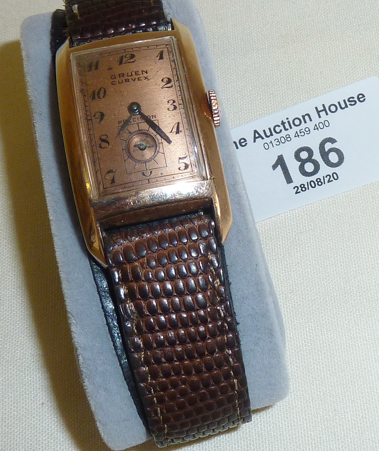 Gruen Curvex Precision Art Deco 14ct rose gold wrist watch (serial no. G434352 440 448) - working - Image 2 of 3