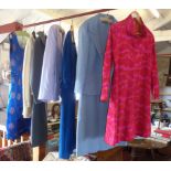 Collection of vintage clothing, inc. 1960's ladies psychedelic day dress, 1960's suits and dresses