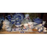 Blue and white china, bone china tea sets, etc.