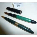 Pelikan 60 Knickbein mechanical pencil, and a Pelikan 140 fountain pen with 14k gold nib
