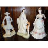 Royal Doulton china lady figurine "Constance", Royal Worcester china figurine "Clara 1925" and a
