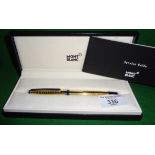 Montblanc Solitaire gold ballpoint pen in original box with warranty