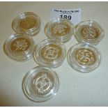 Seven Royal Mint silver proof £1 coins, 1992, 1994, 1995, 1996, 1997, 1998 and 2001 - various