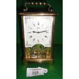 A Shatz brass carriage clock