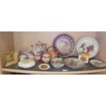 Shelf of Oriental porcelain and china