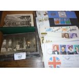 Assorted 1st Day Covers and a box of postcards