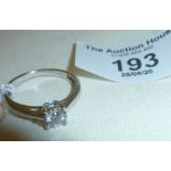 9ct white gold diamond solitaire ring