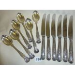 Set of six Mappin & Webb silver dessert spoons in the Queen's pattern, hallmarked for London 1920 (