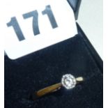 9ct gold solitaire diamond ring, approx UK size M