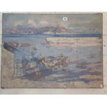 Early 20th c. impressionist school oil on canvas of a Mediterranean scene monogram Z.T. - possibly