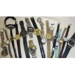 Quantity of assorted wrist watches, makes include Lorus, Seiko, Sekonda, Citron, Timex and Adidas,