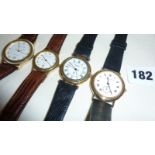 Four gold plated Mappin & Webb wrist watches