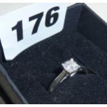 9ct white gold diamond solitaire ring