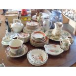 Large quantity of assorted china and pottery, inc. Tiffany "Alfalfa" vase, Masons jug, etc.