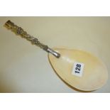 Chinese silver and sea shell serving spoon