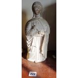 Arts & Crafts style Portland stone carved figure of a religious figure in the manner of Eric Gill,