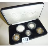 Royal Mint United Kingdom 2007 Piedfort silver proof five-coin set in case with COA