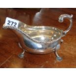 Silver sauce boat, hallmarked London 1909