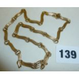 9ct gold chain link necklace approx. 22g, 16" long when open