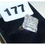 9ct white gold ring set with 1.5 carats of diamonds, Approx UK size N